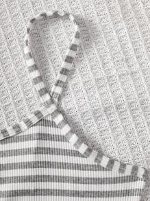 SHEIN Tween Girls 3-Pack Minimalist Comfy Striped & Dotted Pattern Underwear Set - Black - View 3