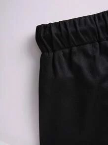 SHEIN Bolty 1pc Teenboy's Simple Figure Graphic Drawstring Waist Shorts, School;Spring Wear; Teen Boys' Clothing; Teen Boy' Jackets, Spring Back To School - Multicolor - View 6