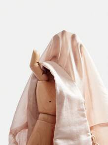 Anewsta Áo cánh rộng hở vai cổ bẻ phối ren cho nữ - Màu be - Xem 9