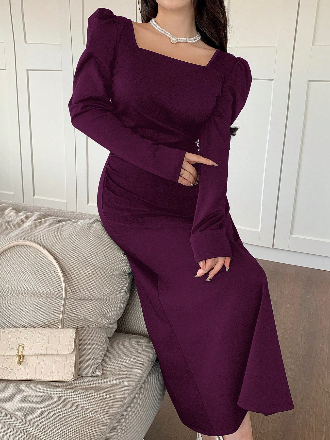 Feyla فستان طويل كاجوال للمساء للنساء من قطع ملونة...