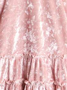 SHEIN Cute Sister Matching Dresses For Girls - Soft, Lovely Ruffled Collar & Hem, Sparkling Decorative Dragonfly Sleeves, Round Neck, Fashion Casual Party Dress For Young Girl In Summer