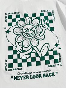 Manfinity VCAY Plus Size Men Casual Printed Knitted T-Shirt And Shorts Set - Multicolor - View 4