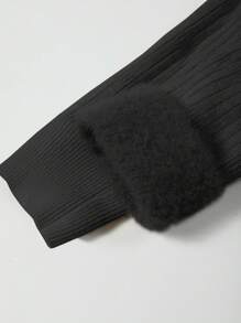 Franclia 新款修身高领针织时尚套头毛衣，女士秋冬款 - 黑色 - 查看 4