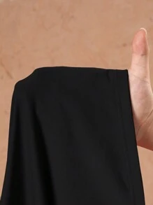 Slaydiva Bộ đồ thường ngày cho nữ áo dài tay màu trơn và quần dài - màu đen - Xem 7