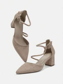 CUCCOO BIZCHIC Zapatos de tacón alto de punta afilada con diseño simple, para uso casual diario