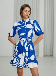 Aveloria Modichic Vestido De Manga Curta Estampado Aleatório