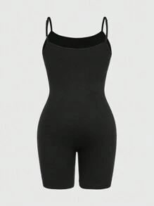 SHEIN EZwear Plus Size Women's Solid Color Casual Cami Romper - Multicolor - View 6