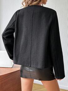 SHEIN Cappotto casual da donna in colore unito con bottoni frontali, maniche lunghe e tasche, adatto per la maternità