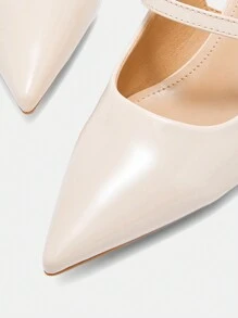 CUCCOO BIZCHIC 1 Pair Kitten Heel Mary Jane Strap Pumps Spring Shoes Spring Break Easter - Apricot - View 7
