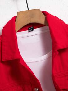 RivetRise Men's Casual Solid Color Denim Jacket For Autumn