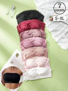 7pcs/Set Lace Wireless Lingerie Brassiere Set For Women - Multicolor - View 4