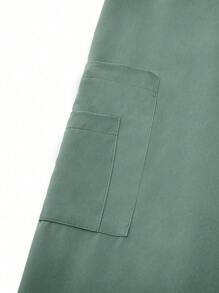 TaskEZ Conjunto de Uniforme Cirúrgico com Top de Bolso de Manga Curta e Gola V Sólida e Calça para Mulheres - Verde Menta - Visão 6