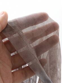 DAZY 全身印花不对称透视网眼肩部夏季上衣女士节日长袖女式上衣，秋季女装 - 棕色 - 查看 4