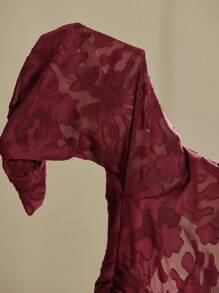 Aveloria Rosie French Romantic Multi-Layer Cake Style A-Line Dress, V Neck Cutout Texture Fabric Spring Waisted Short Sleeve Dress For Ladies Valentine's Day