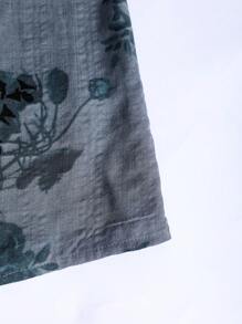 Lacomfia Sukienka damska w stylu arabskim z dekoltem w serek i kwiatowym nadrukiem, skromna