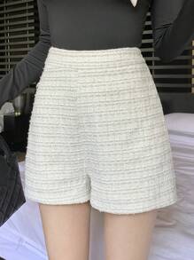 DAZY Pantalones cortos minimalistas de mujer de un solo color para uso diario/casual