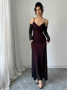 Rafferiza Đầm cocktail nhẹ nhàng gợi cảm phong cách Pháp cao cấp, hở lưng, dây mảnh thanh lịch, vừa vặn - màu đen - Xem 3