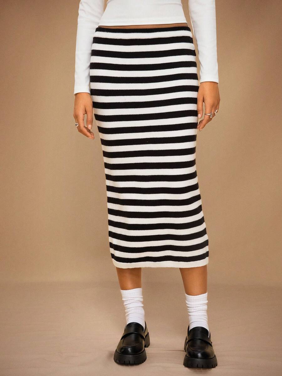 Forever 21 Váy suông kẻ sọc đơn giản cho nữ, mặc thường ngày - Nhiều màu - Xem 1