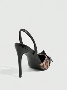 CUCCOO SZL Pointy Toe Leopard Print Furry Slip-On High Heel Pumps For Women - Multicolor - View 10