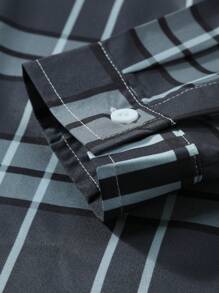 Manfinity Homme Camisa casual de manga larga para hombre, de moda sencilla, para uso diario