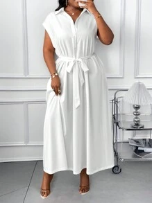 Slaydiva Vestido elegante de encaje con diseño floral y tirantes con lazo para mujer de talla grande