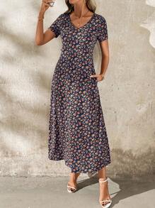 SHEIN Clasi 女士度假休闲迷你碎花优雅连衣裙 - 彩色 - 查看 5