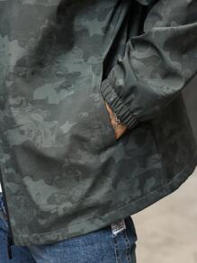 Manfinity Homme Plus Size Men Casual Camouflage Print Jacket For Autumn