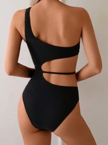 Monokini sexy de verano para mujeres con conchas marinas y acentos de metal hueco