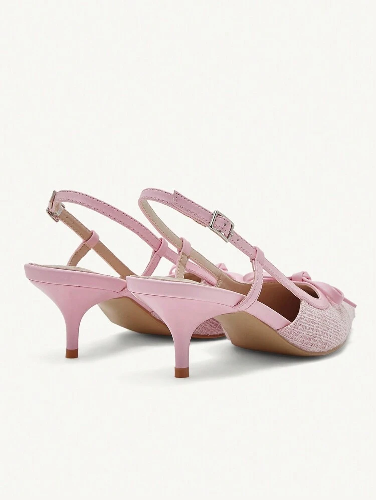 CUCCOO CHICEST 1 Pair Women's Plain Bow Decor Pointed Toe Fashion Elegant Work Commute High Heel Pumps Spring Shoes Spring Break Easter Prom Heels Elegant Shoes