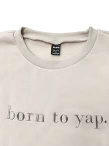INAWLY Born To Yap Embroidered Sweatshirt, Fun Gift For Her, Graphic Tee, Y2K Meme Shirt, Creative Gift Idea Graduation,Back To School Outfits,Graduation,Teacher Outfits For Women,Back To School
