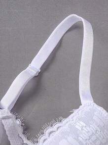 2 peças Conjunto de Lingerie Sutiã com Renda Sexy e Recorte, com Aro para Mulheres