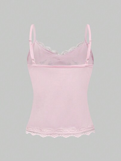 Fairycore Top de style camisole simple et imprimé, mode décontractée pour femmes, à porter au quotidien