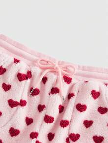 ROMWE Kawaii Quần short Cherry Fuzzy dành cho nữ, Thu/Đông - Hồng - Xem 4
