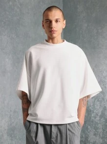 SUMWON Camiseta tipo boxy holgada y ligera de estilo atlético y de alta moda, con mangas hasta el codo, ideal para el verano y la primavera