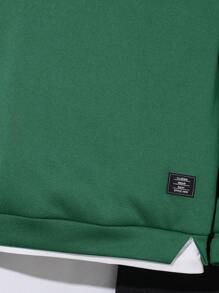 SHEIN 青少年男孩休闲二合一运动衫和运动裤套装 - 墨綠色 - 查看 5