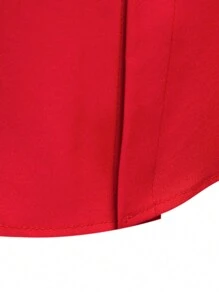 Manfinity Mode Men's Casual Solid Color Stand Collar Shirt, Autumn