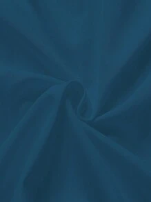 Flirla Plus Size Women Solid Color Puff Sleeve Blouse - Blue - View 3