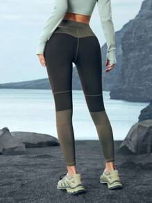 In My Nature In My Nature Women's Solid Color Splicing High Waist Slim Casual Sports Leggings