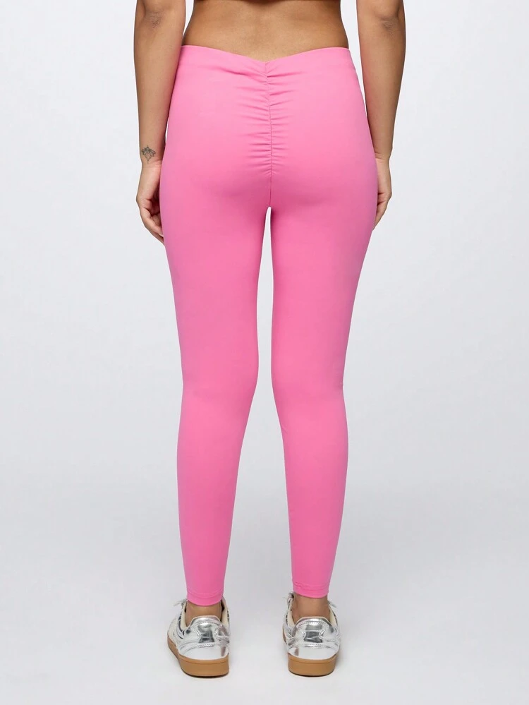 SUMWON WOMEN Leggings ajustés à la taille froncée en V