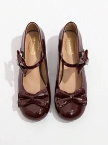 Dola Lovely Vrouwen glanzende strik decor mode hoge hak pumps