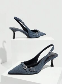 CUCCOO GRLICON Women's Y2K Punk Style High Heel Pumps, Suitable For Spring/Summer, Vacation, Travel, 2000's Style - Blue - View 6