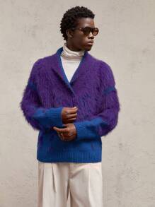 AKNOTIC Party 男士宽松 V 领长袖红绿圣诞毛衣，休闲针织套头衫，适合秋冬季 - 彩色 - 查看 7