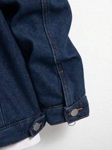 Manfinity Homme Veste en jean avec fermeture boutonnée doublée de peau lainée pour hommes coupe ample (sans t-shirt) - Jean brut - Voir 5