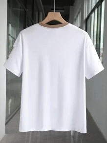 INAWLY 91 图案印花短袖休闲女式 T 恤图案 T 恤女式上衣 - 白色 - 查看 2