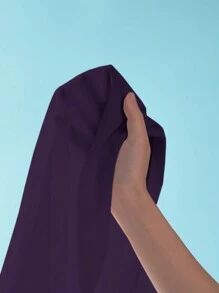 Firerie 女士优雅简约商务办公室漏斗领不对称肩部褶皱修身衬衫 - 紫色 - 查看 6