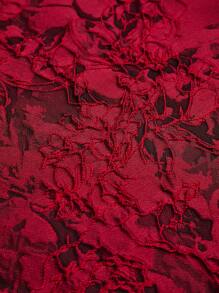 Sweetra Neo-Traditional Retro Button-Up Princess Waist-Cinched Flared A-Line Dress - Burgundy - View 7