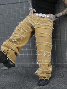 Manfinity EMRG Jeans de mezclilla casuales y sencillos para hombre, de uso diario