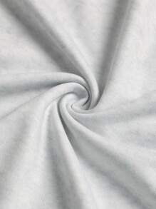 SHEIN EZwear Women's Oversized Letter & Star Print Drop Shoulder Long Sleeve Casual T-Shirt