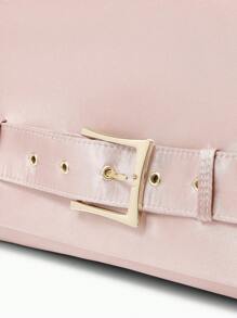 MOTF PREMIUM WOMEN SIMPLE BUCKLE DETAIL CLUTCH BAG, VALENTINES - Pink - View 4