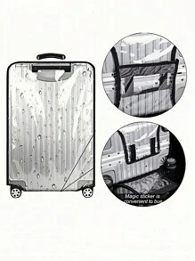 SHEIN 1PC Clear Thickened Waterproof Luggage Dust Cover Wear Resistant PVC Suitcase Cover 7 Sizes Available Travel Protection Handle Opening Suitable For School Office Home Travel Collection Organization Storage Durable Lightweight Transparent Easy To Use Foldable Universal Fit Travel Essential Luggage Protector Suitcase Protector Dustproof Scratch Resistant